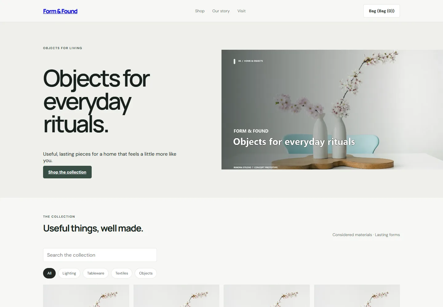 Form & Found Store concept preview