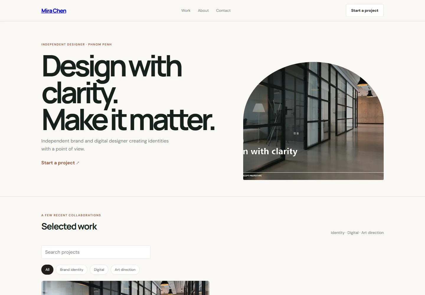 Mira Chen Portfolio project preview